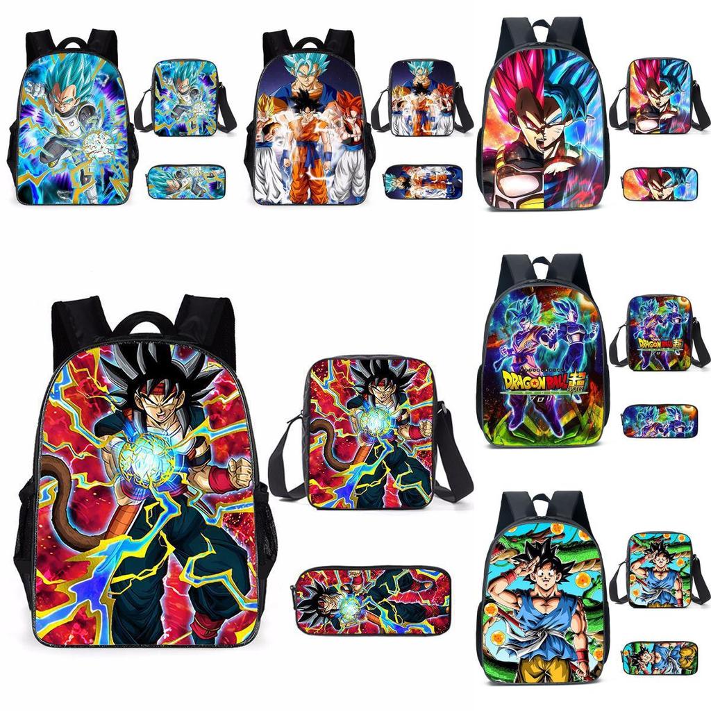 Dragon Ball Z Backpack Cartoon Oxford Fabric School Bag With Breathable Straps For Middle School Students