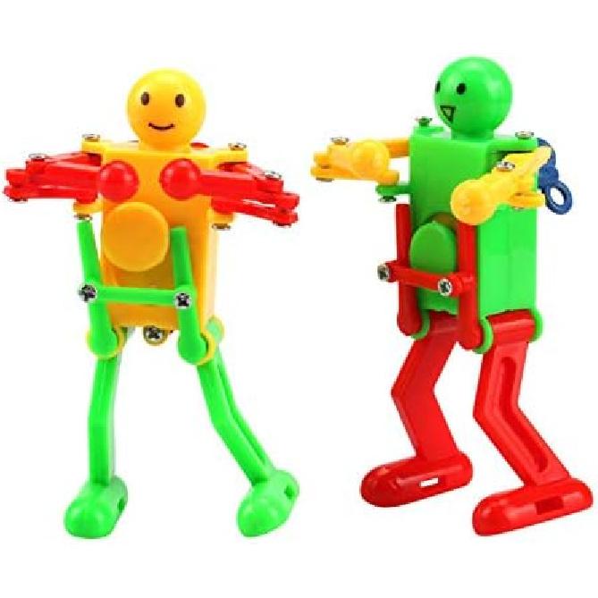 12 Pcs Funny Spring Wind-up Dancing Toy Set, Kids' Role Playing Robot Figures for Easter Egg, Christmas, Party Favors