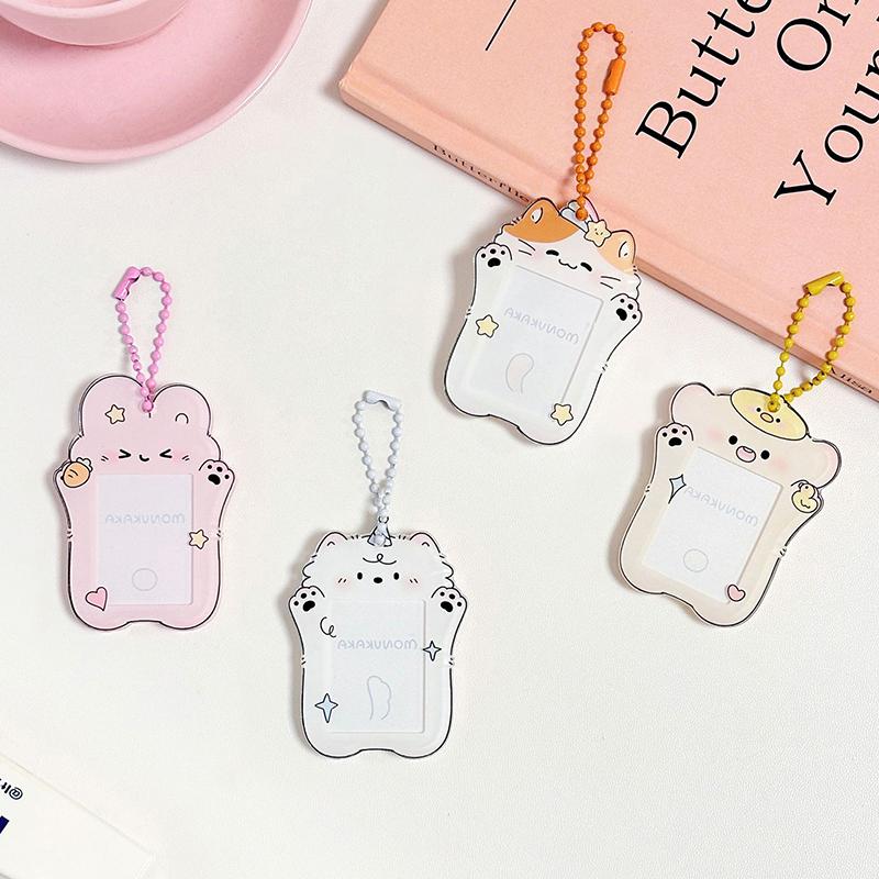 Photocard Holder Keychain Protector Student Card Protective Sleeve Photo Pendant