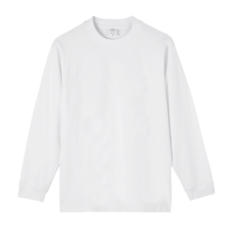 

Осенне-зимняя ретро футболка с длинным рукавом, мужская теплая толстая однотонная футболка из 100% хлопка, мужская футболка M