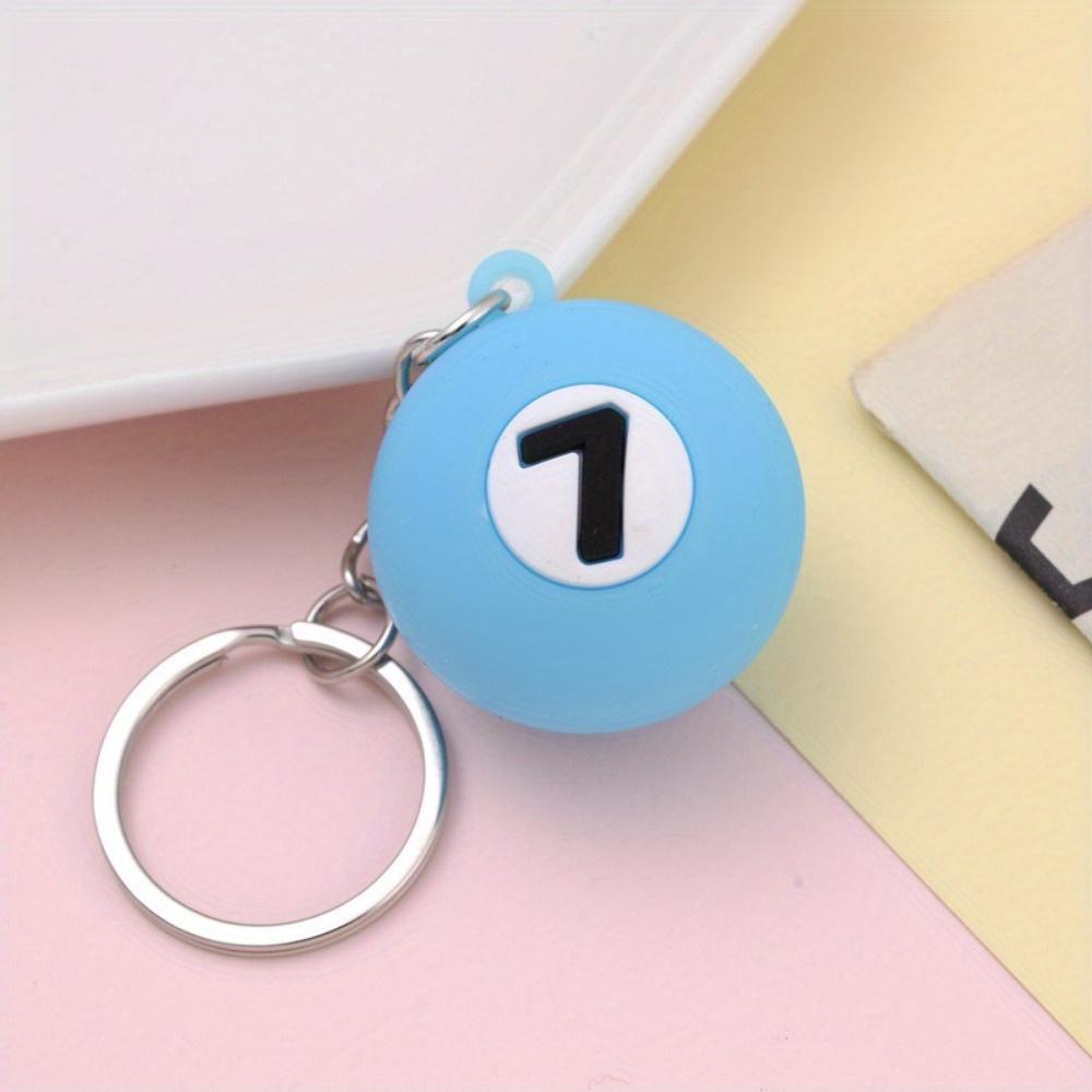 Differet Color Billiard Ball KeyChain Gifts Snooker Table No.8 Black Ball Key Rings Snooker Cue Accessories
