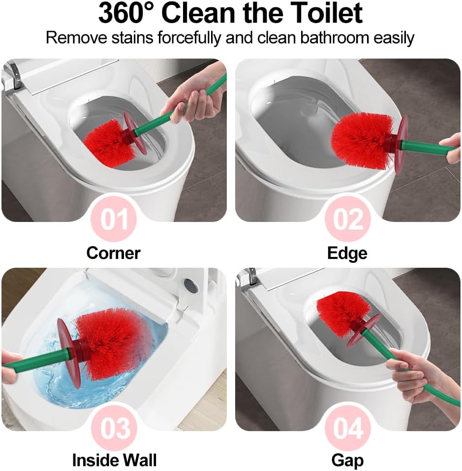Cherry Toilet Brush Long Handle Soft Hair Cleaning Brush Toilet Brush Holder Set Fruit Bathroom Decoration Bathroom Accessories