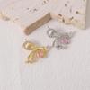Sweet Girly Rhinestone & Gemstone Bow Pendant Necklace Charm