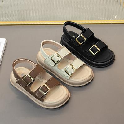 Sandalias infantiles 2025 verano nuevos zapatos para niños zapatos de playa para niñas suela blanda antideslizantes para niños medianos y mayores ocio estilo extranjero
