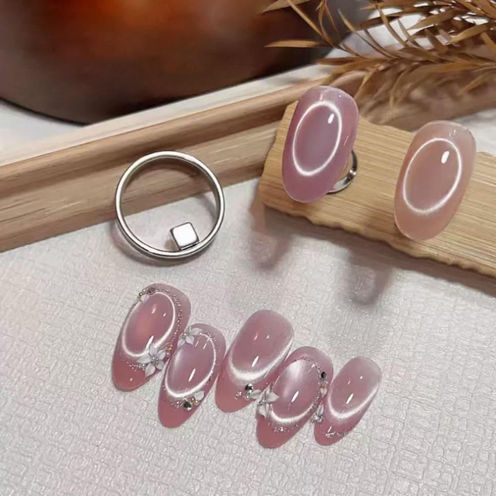 1 Set of Round Teardrop Ring Dual Nail Magnets