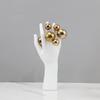 Silver Ball White Palm Resin Sculpture, Home Decoration, Metal Bubble Ball, Office, Flower Arrangement, Modern Abstract Art