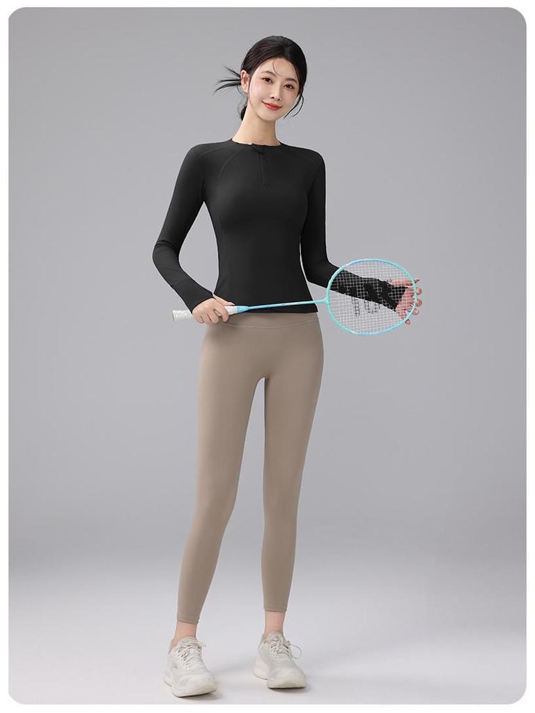 Women's Slim Fit Long Sleeve Sports Top - Autumn/Winter Yoga Running Wear