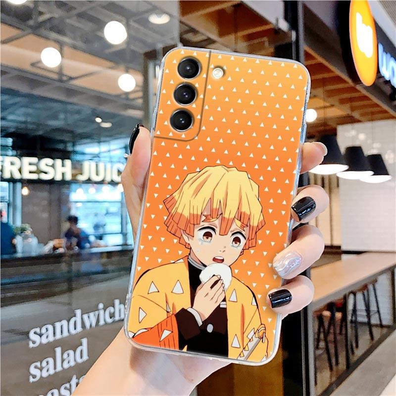 Kamado Nezuko Kimetsu No Yaiba Demon Slayer Clear Case for Samsung Galaxy S22 S21 S20 FE S 22 Ultra S10 E S9 Plus 5G Cover Coque