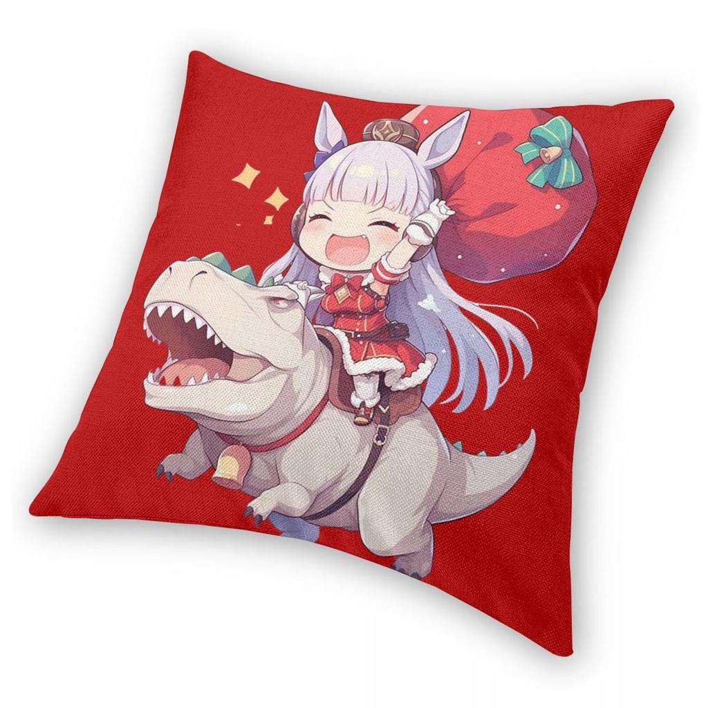 Gold Ship Christmas Pillowcase Double-sided Printing Cushion Cover Decorative Uma Musume Anime Throw Pillow Case Cover
