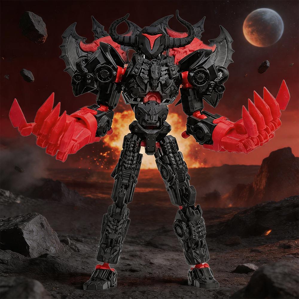 T-13 Demon Mecha 3D Printed Action Figure, Articulated Joints Model Kit, DIY Assembly Toy with Colorful Claw, Desktop Decor