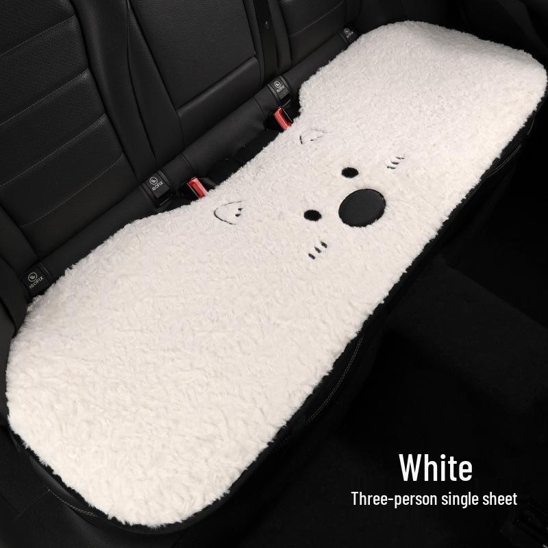 West Highland Cartoon Puppy Plush Car Seat Cushion - Winter Warmth Universal Cover