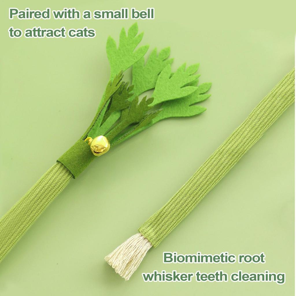 1Pc Kitten Teething Toys Interactive Celery Cat Stick With Bell Pet Cat Teaser for Home Exercise Cat Chew Toy Bite Resistant