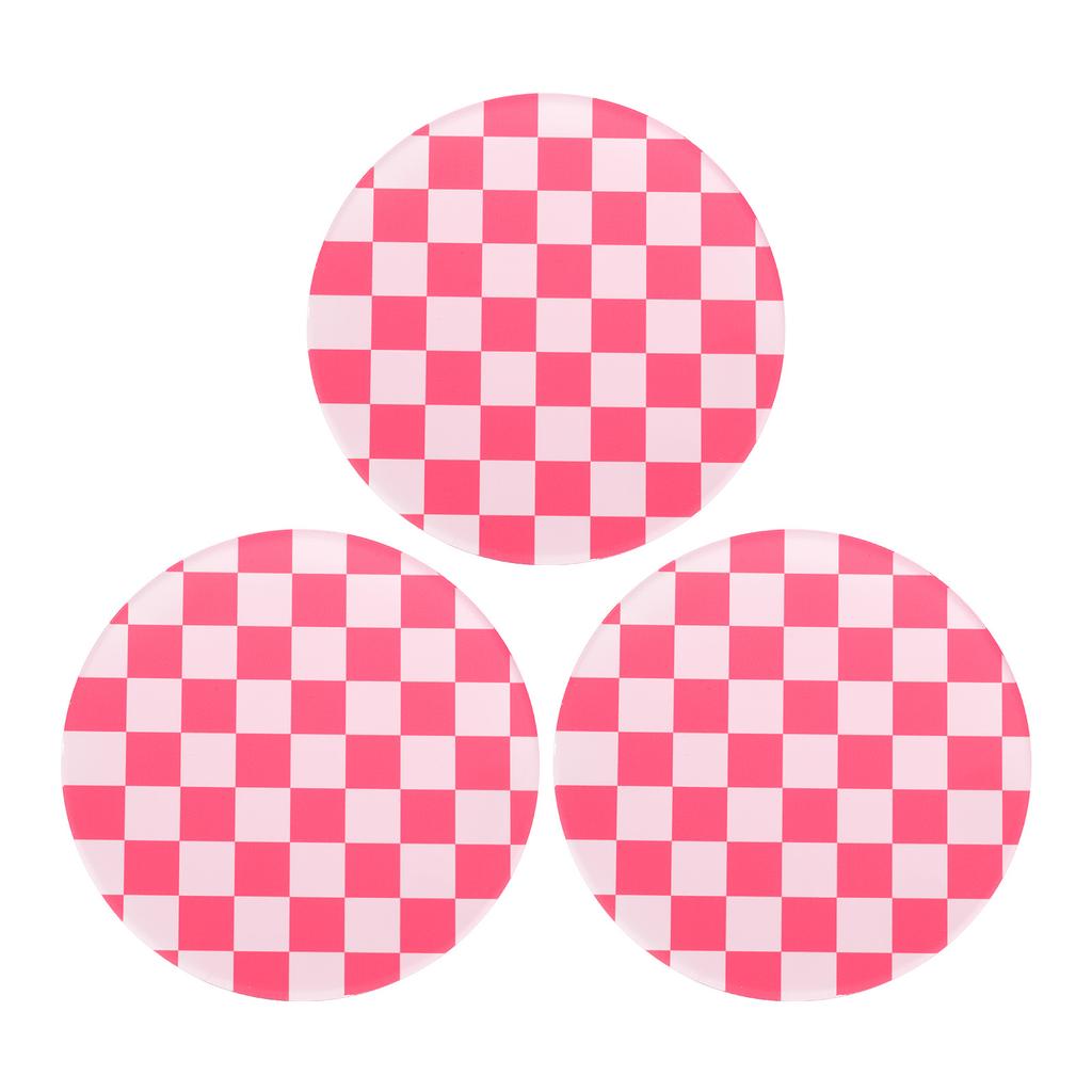 3pcs Acrylic Cup Coasters Acrylic Drink Coaster Tabletop Protection Mat for Mugs and Cups Office Kitchen