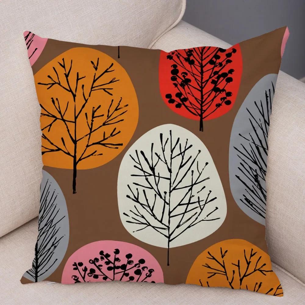 Abstracte Kunst Kussenhoes Decoratief Geometrisch Plant Boom Bloem Kussensloop Bank Thuis Auto