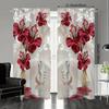 2pcs Rod Pocket Floral Printed Curtains, Window Drapes for Bedroom Living Room, Home Decoration, Room Decoration