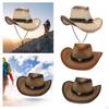 Fashionable Western Cowboy Hat Wide Brim Costume Paper Sun Protection Cowgirl for Men's