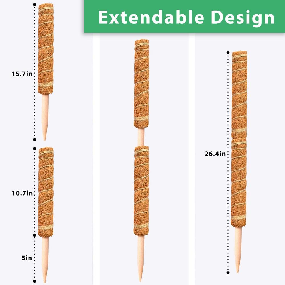 NEW 1PC Plant Climbing Coir Support Pole Potted Moss Stick Extendable Plant Support Monstera Creepers Vines Garden Supplies