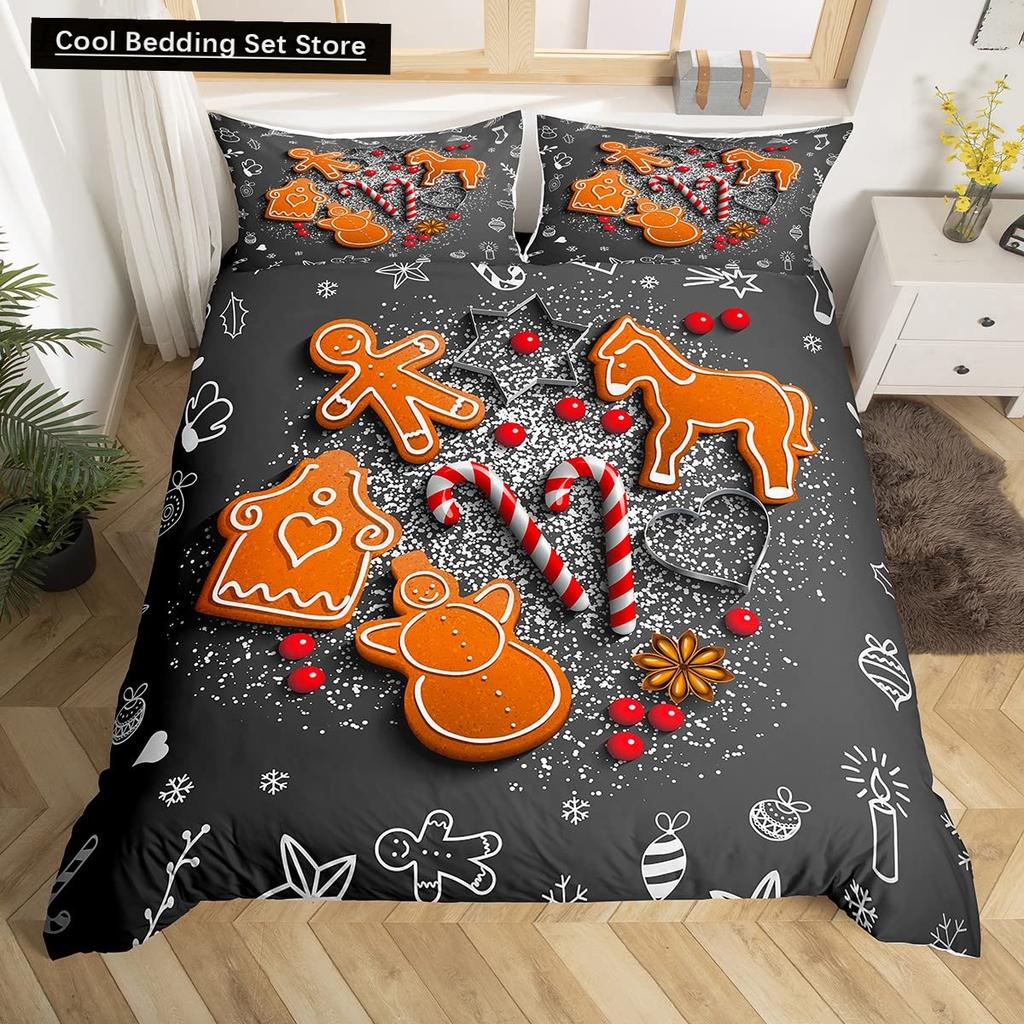 Weihnachten Schneemann König Königin Bettbezug Kinder Cartoon Bettdeckenbezug Weiß Winter Schneeflocke Bettwäsche Set Polyester Bettdeckenbezug