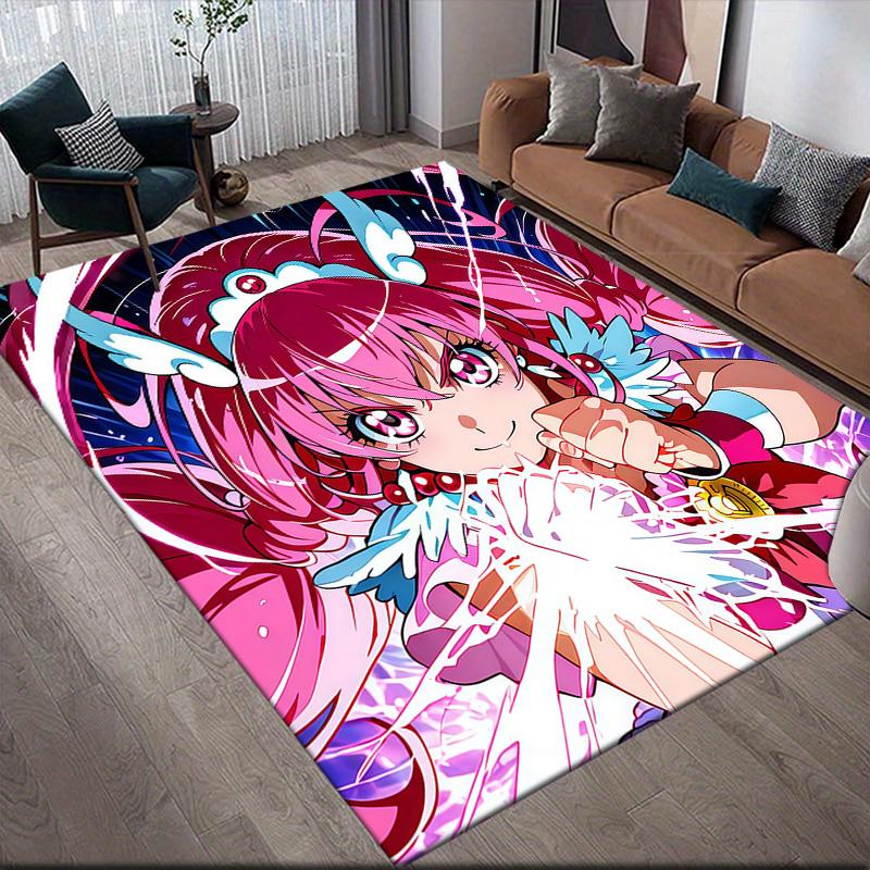 Pretty Cure Anti-Slip Rug, Rectangular Carpet for Bedroom, Sofa Area & Living Room, Perfect Home Decoration