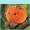 Plush Orange Fruit Toy With Pp Cotton Filling For Kids Bedroom Decor