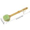 Silicone Brush Long Head Back Scrubber Shower Brush With Long Wooden Handle Dry Skin Exfoliating Body Massage Cleaning Tool