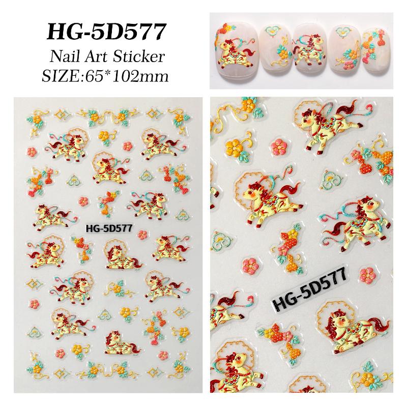 Colorful Stylish Horse Nail Art Sticker Self Adhesive Manicure Decal Nail Sticker Manicure Decoration For Girls
