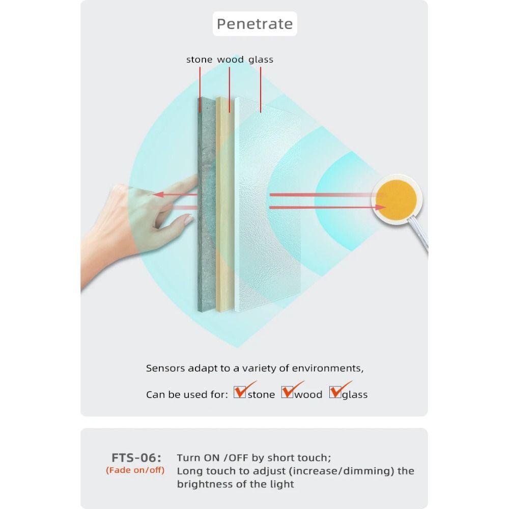 5A 60W Touch Switch DC12V 24V LED Light Switch Durable Smart Sensor for Cabinet LED Light