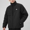 Adidas Logo Print Reversible Stand Collar Cotton Jacket Unisex Jackets Black H20784