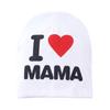 Vår Höst Dubbel Varm Nyfödd Baby Hatt Keps Jag älskar Papa&Mama Bonnet Virkade Prints Spädbarn Flicka Pojke Hatt Mössor Hattar