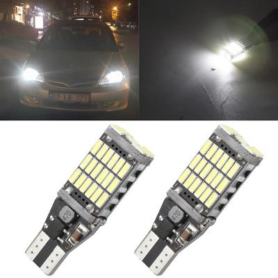 4/2/1PCS Car Signal Light T15 W16W LED Bulb No Error 4014-45SMD High Power White Car Taillight Reverse Light Car Accessories