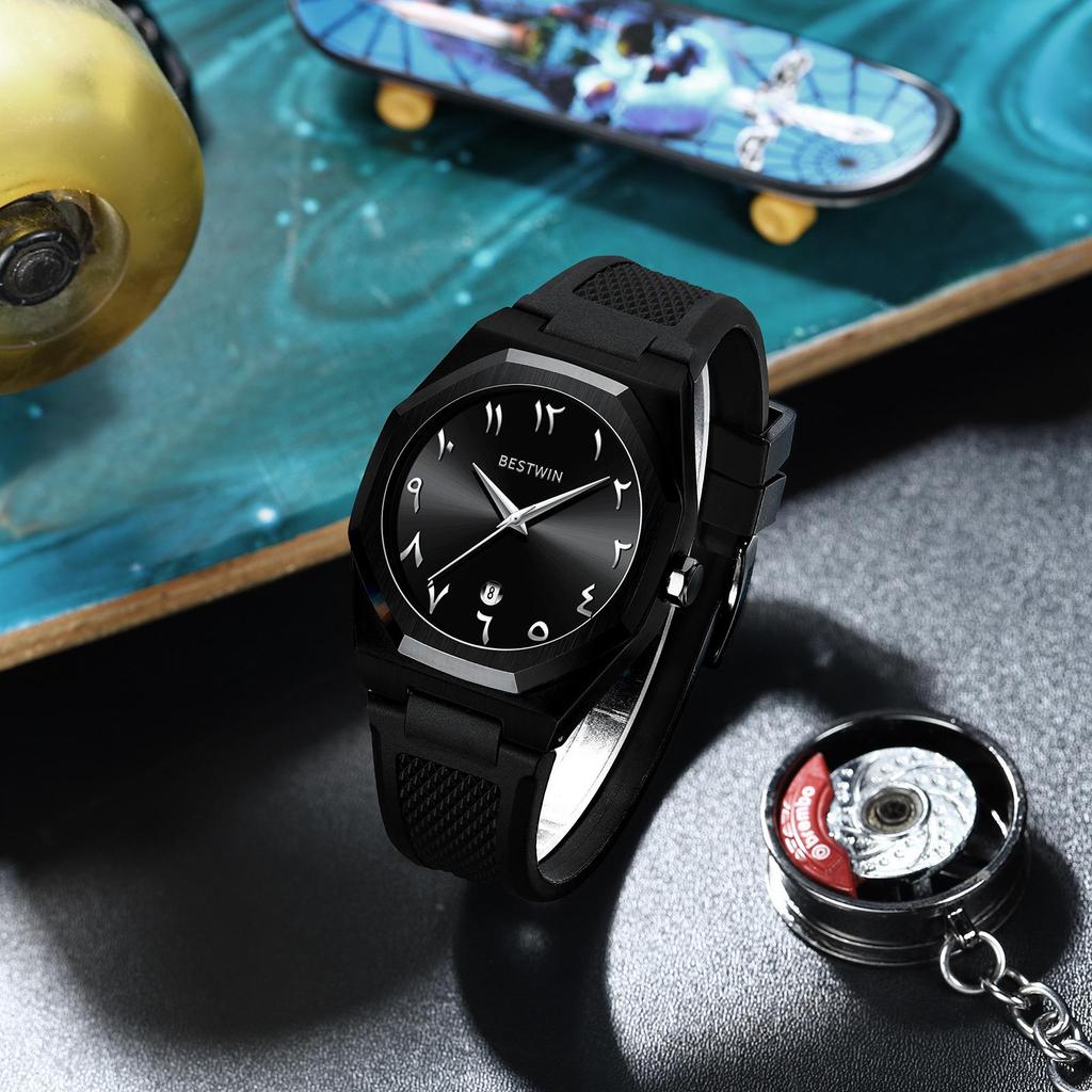 Men's High-End Quartz Watch with Arabic Numerals – Elegant Business Design