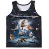 Canottiere da Uomo Girocollo con Stampe Animalier Colorate Gilet Stampato 3D Maglia Sportiva Fitness Larga Senza Maniche