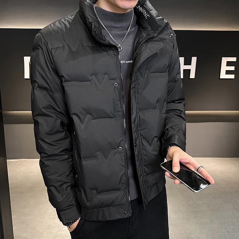 New Down Jacket Men's Winter Trendy Brand Stand-up Collar Thickened Warm White Duck Down Coat Short Casual Sports Jacket Men