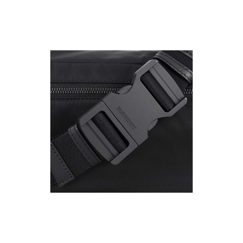 Burberry Checked Monogram Print Calfskin and Polyamide Shoulder Crossbody Waist Bag Medium Size Unisex Beige