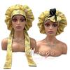 Free Sample Satin Sleep Bonnets with Elastic Tie Bands Custom Silk Hair Bonnets with Logo