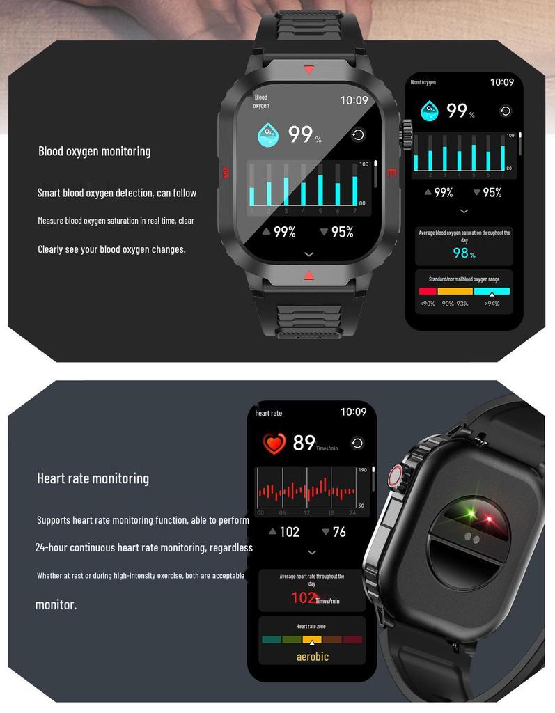 S8 Unisex Smart Sports Watch: Waterproof, Touchscreen, Bluetooth Calls, Blood Pressure & Heart Rate Monitor