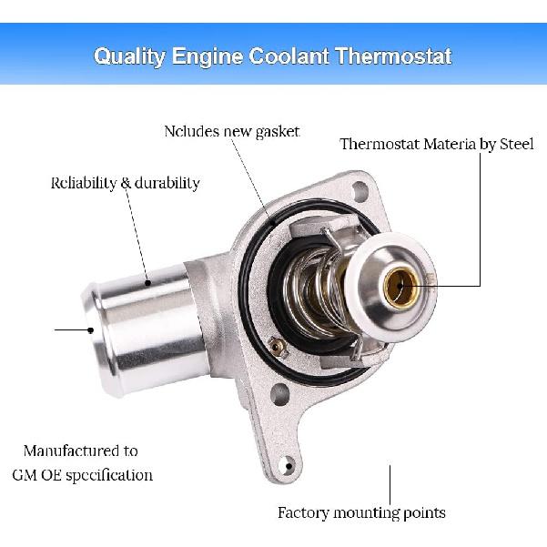 Termostat chłodnicy Kompatybilny z Chevy GMC Hummer Camaro Corvette Silverado Suburban Tahoe, Sierra Yukon, H2 Obudowa termostatu silnika Wlot wody