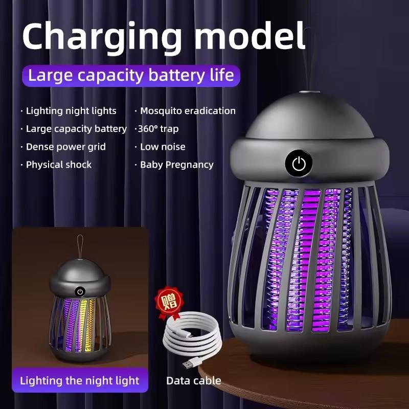 Electric Mosquito Killer Lamp with USB Power Insect Zapper & Night Light for Bedroom Outdoor Fly Trap with Shock-Proof Design