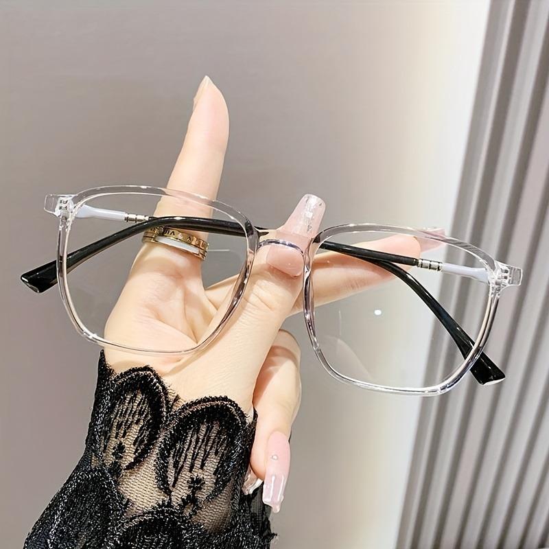 2 Pairs Square Frame Non-Prescription Glasses Ultra-Light PC Frames Non-Diopter Lenses Stylish Gift for Friend