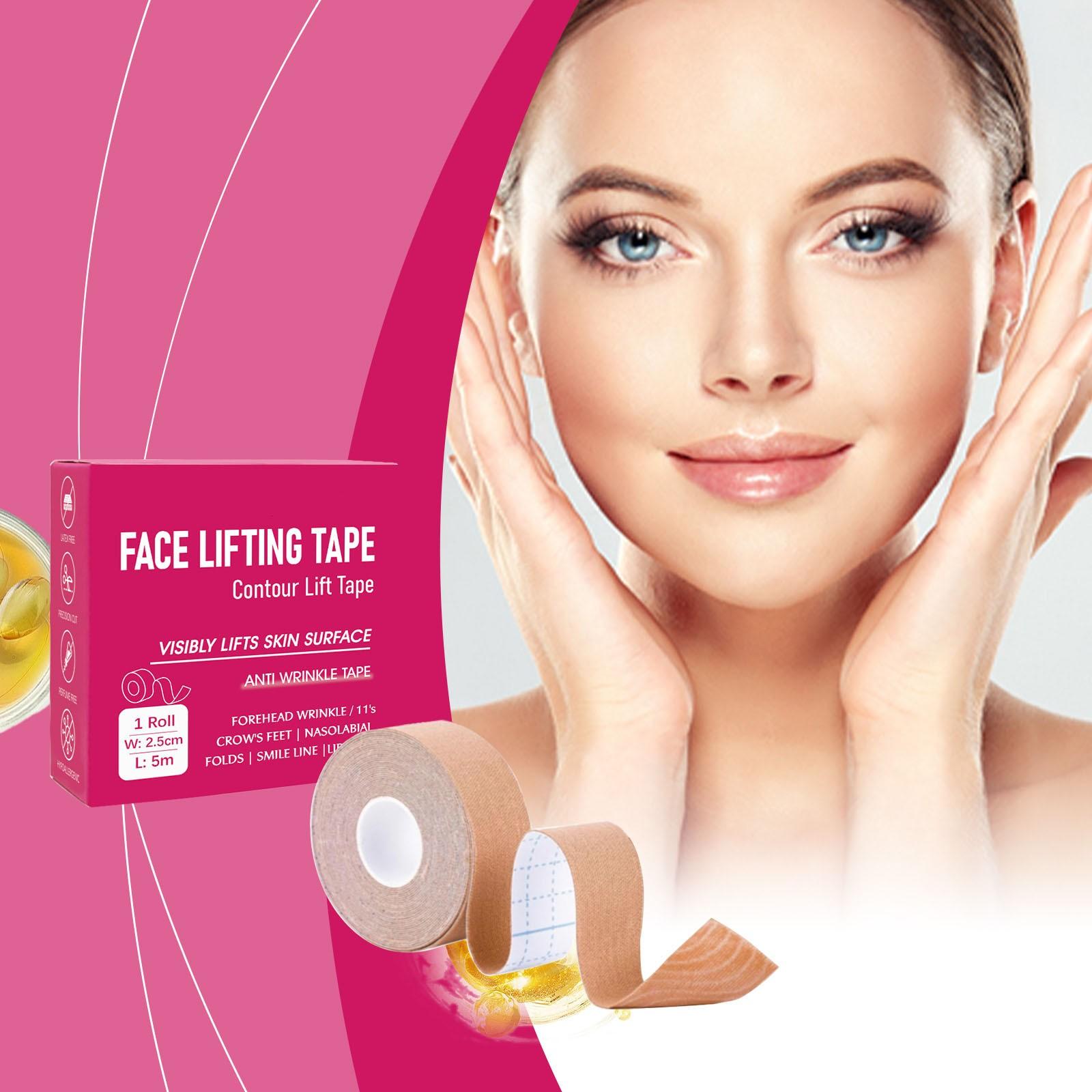 

Лента для подтяжки морщин лица с лифтинговым, укрепляющим, истончающим и низкочувствительным дизайном, подходящая для нескольких частей лица One Size красный