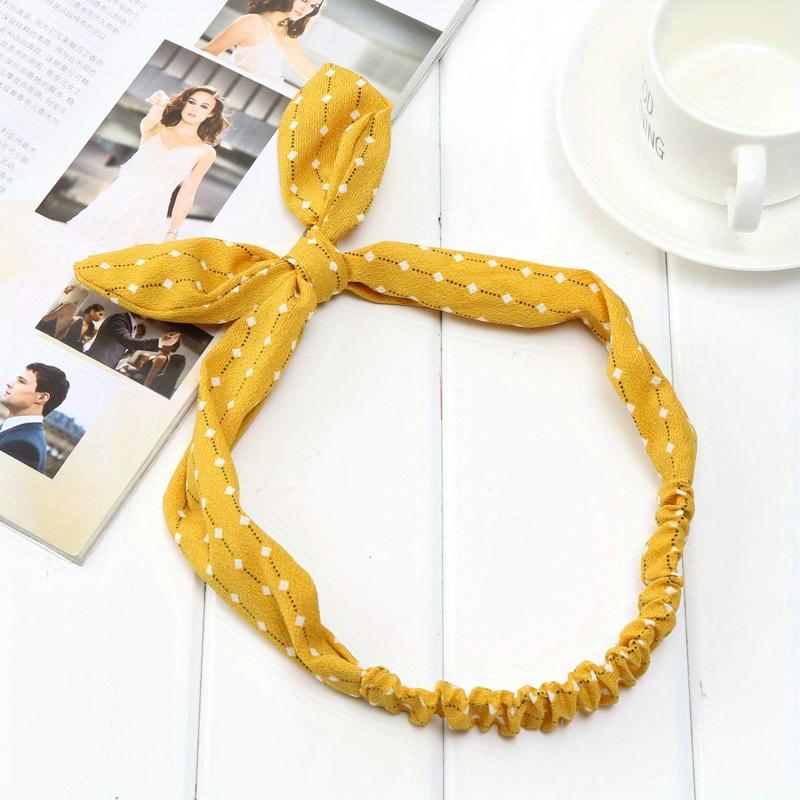 Leopard Printed Elastic Bandana Knot Headbands Rabbit Ear Bow Headband Turban Head Wraps Hair Band For Women