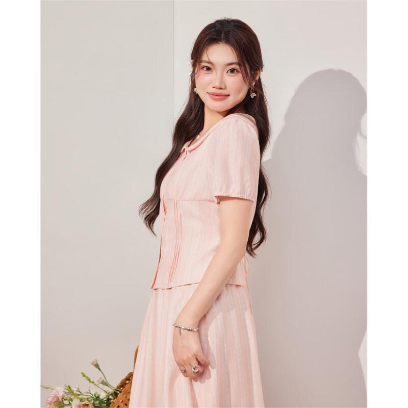 IEF Plus Size French Sweet Two-Piece Long Dress Set