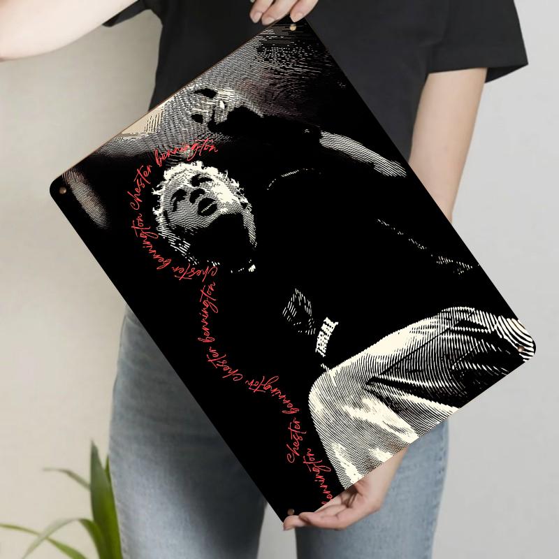 

Chester Bennington Portrait Metal Wall Art Linkin Park Lead Singer Poster for Music Fans Room Decor 20x30cm（7.8x11.8inch）
