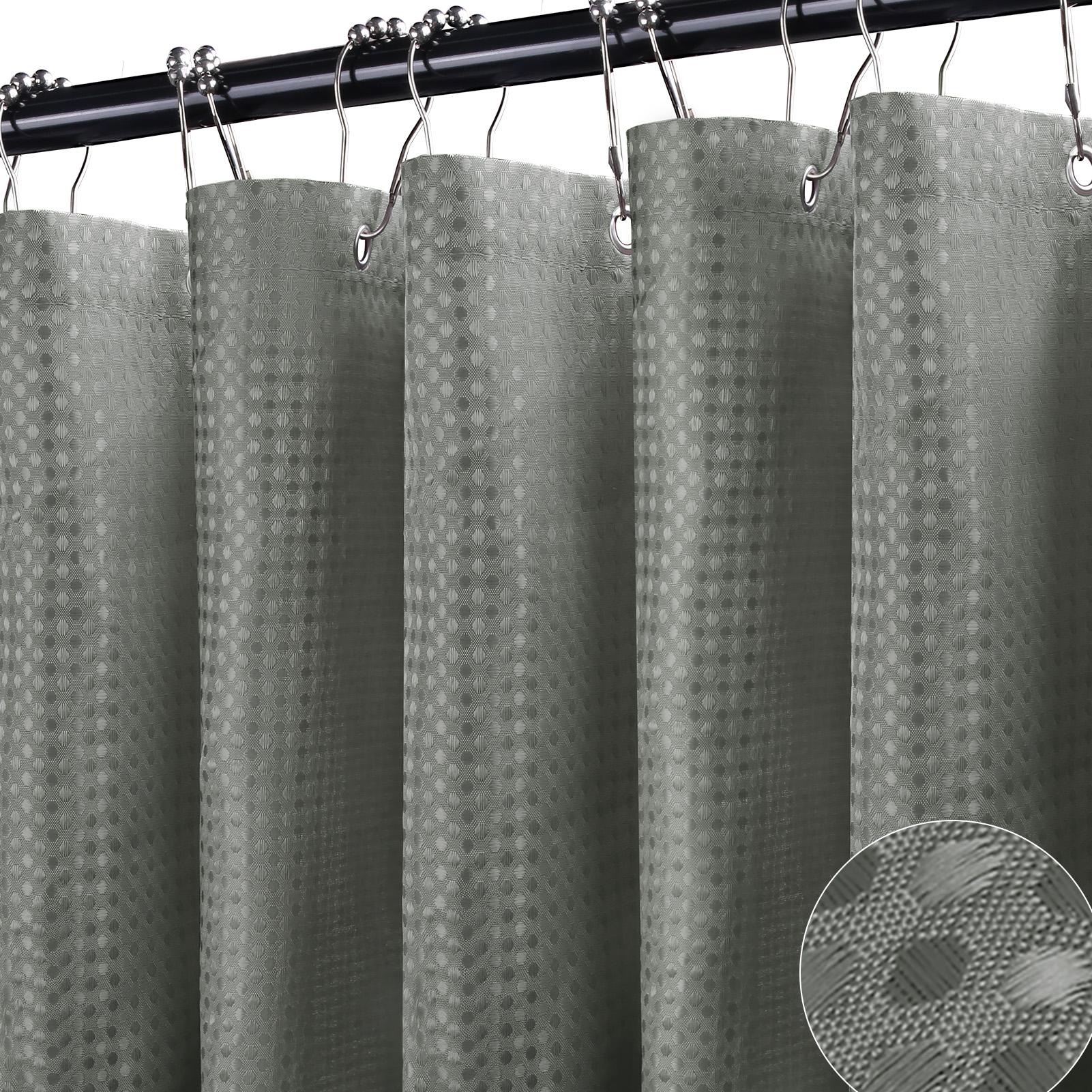 

Waffle Shower Curtain Heavy Duty Mould Proof Resistant Shower Curtain for Bathroom Waterproof Luxury Shower Curtain with 12Hooks 180*180cm серый