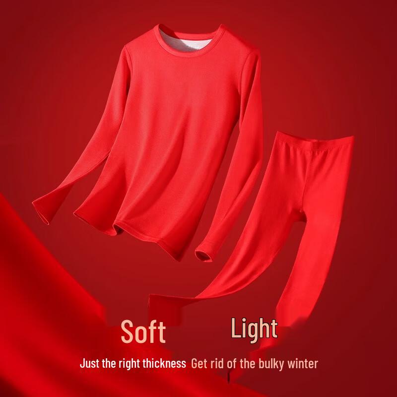 Tingmei Glücksrotes Thermounterwäsche-Set