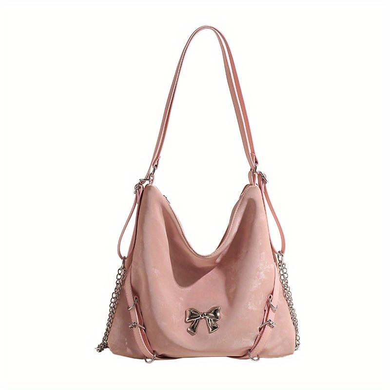 

Women S PU Leather Tote Bag Fashion Large Capacity Versatile Chain Strap Shoulder Bag Elegant Commuter Backpack For Outing