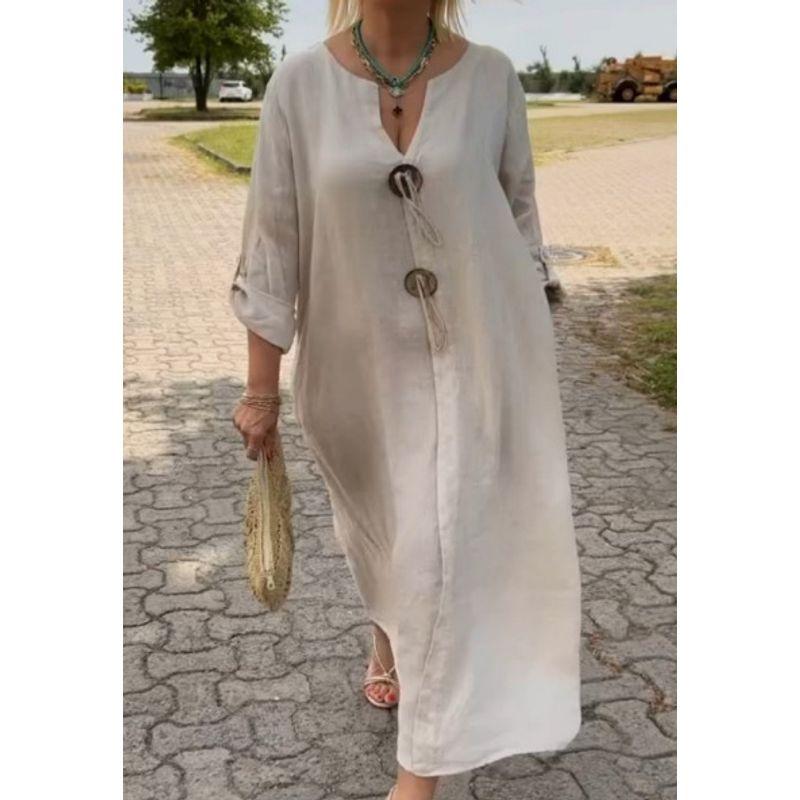 Casual Loose Solid Color Simple Dress Casual Loose Pure Color Simple Dress
