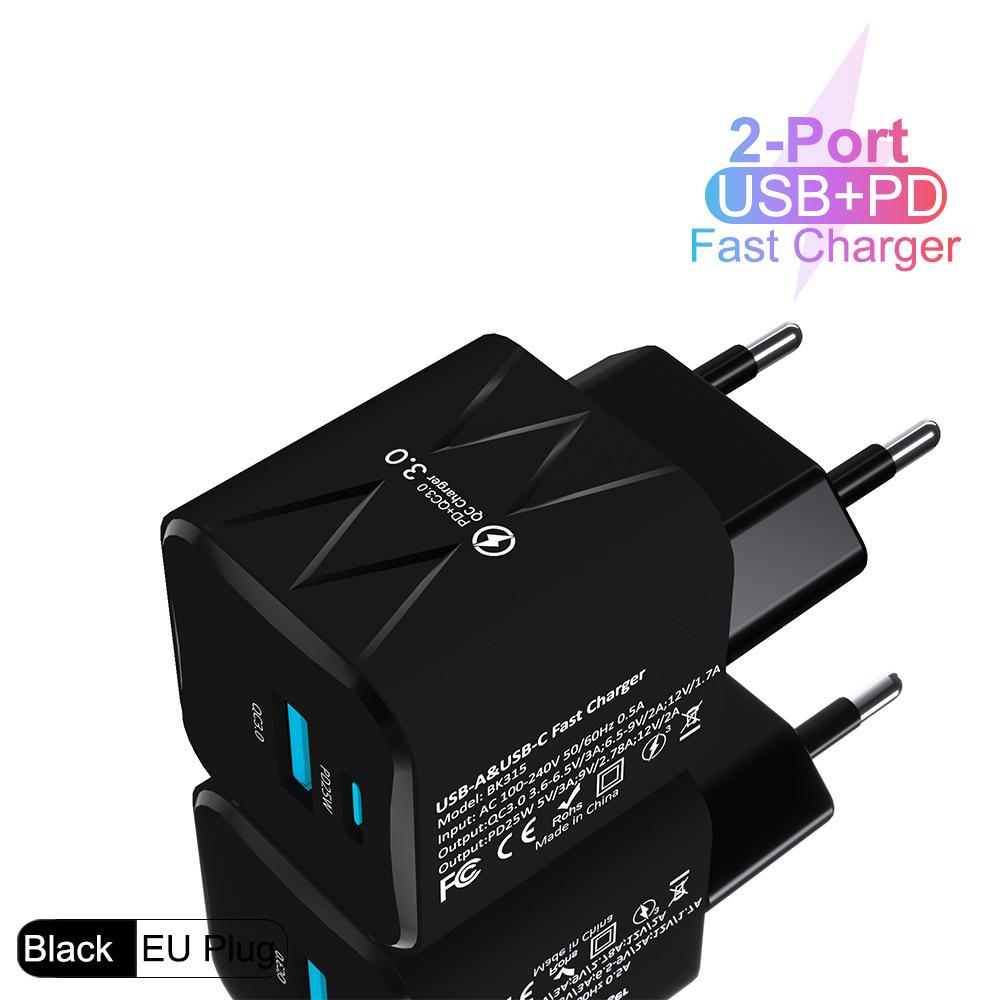 65W PD Fast Charger QC3.0, Compatible with Phones and Tablets, EU Standard.