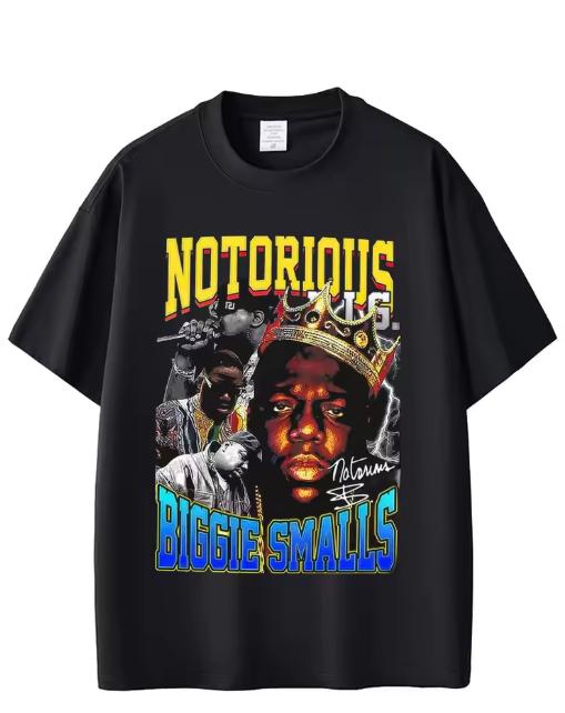 Rapper The Notorious Big Graphic TShirt Biggie Smalls Print T Shirts Unisex Hip Hop Fashion Tees Male Cotton Oversized TShirts