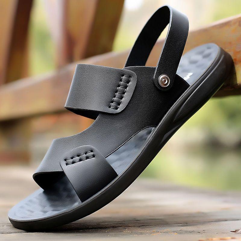 37-47 Summer Wear-resistant Dual-purpose Sandals Men's Waterproof Soft-soled Slippers Outer Wear Beach Shoes